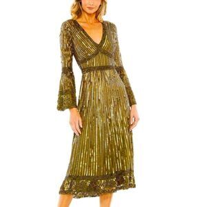 Elegant Olive Green Dress